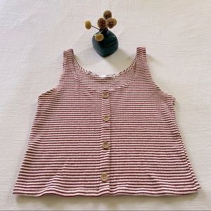 Red & White Striped Mango Crop Top